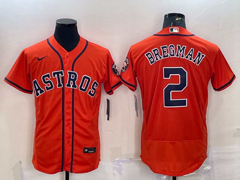 Men Houston Astros #2 Bregman Oragne Elite Nike 2022 MLB Jersey
